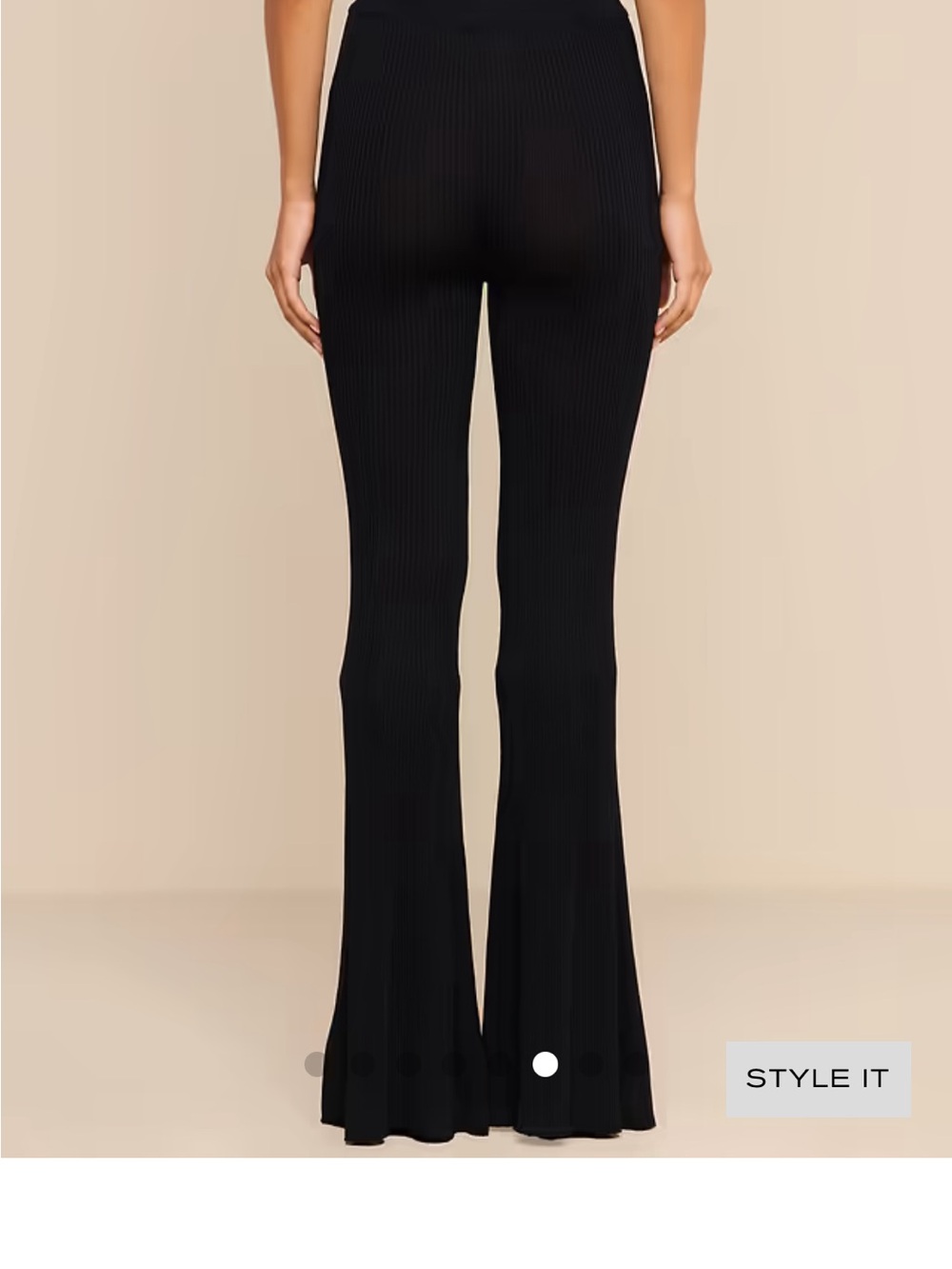 L'AGENCE Black Ribbed Flare Knit Pants